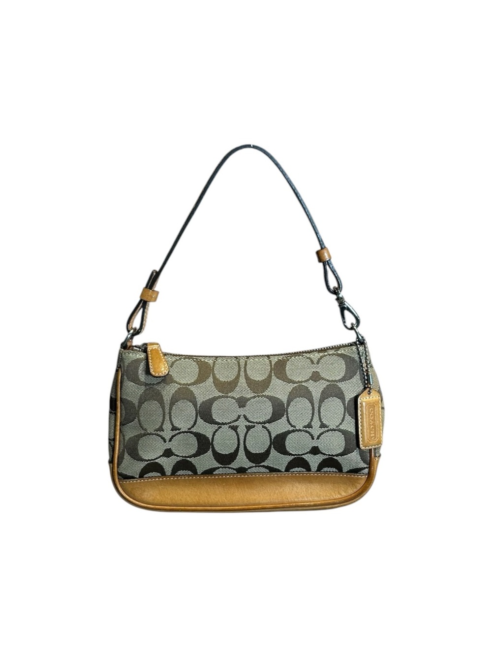 Vintage Y2K Coach Monogram Canvas Leather Shoulder Bag - Tan